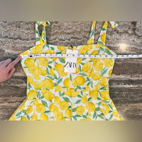 ZARA BLOGGERS’ FAVORITE PRINTED LINEN BLEND MINI DRESS - Picture 15 of 16